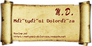 Mátyási Doloróza névjegykártya